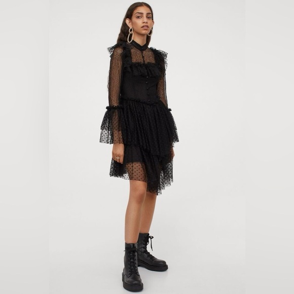 SANDRA MANSOUR x H&M TULLE-SKIRT LACE DRESS XL - Picture 11 of 11